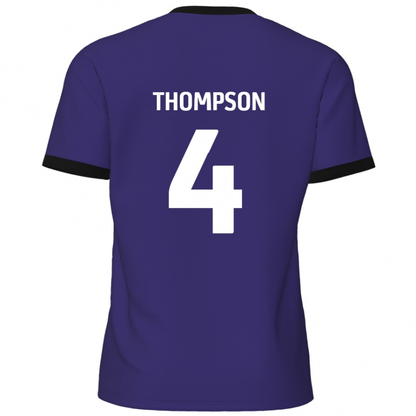 Kandiny Hombre Camiseta Nathan Thompson #4 Púrpura 2ª Equipación 2024/25 La Camisa Chile