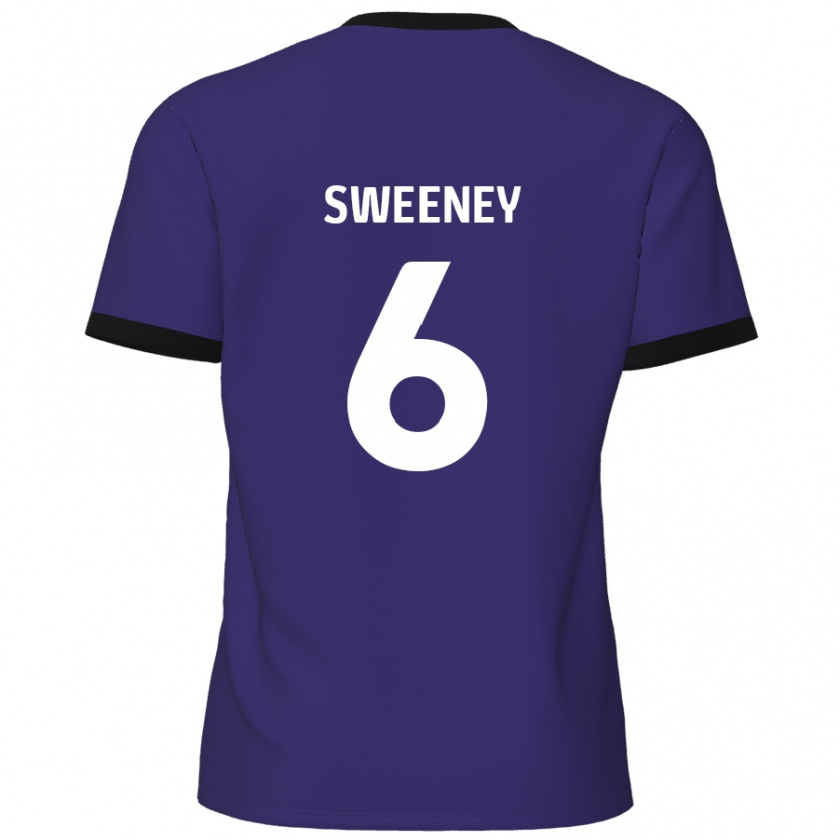 Kandiny Hombre Camiseta Dan Sweeney #6 Púrpura 2ª Equipación 2024/25 La Camisa Chile