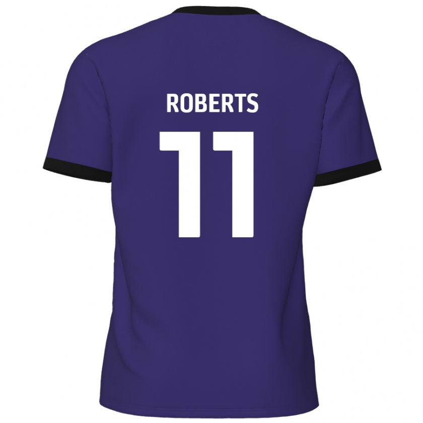 Kandiny Hombre Camiseta Jordan Roberts #11 Púrpura 2ª Equipación 2024/25 La Camisa Chile