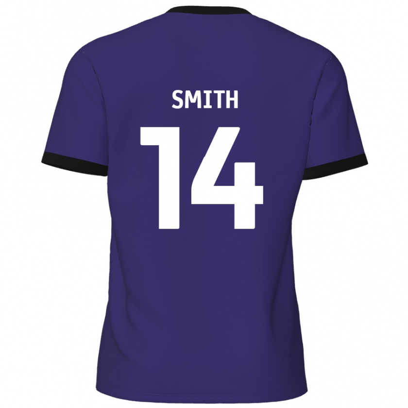 Kandiny Hombre Camiseta Kane Smith #14 Púrpura 2ª Equipación 2024/25 La Camisa Chile