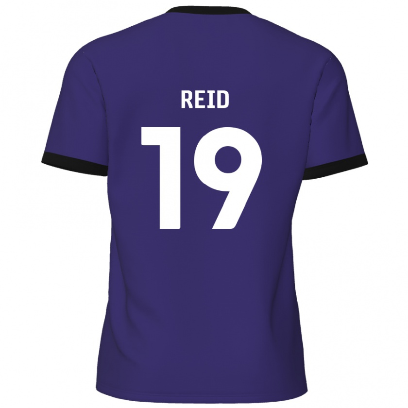 Kandiny Hombre Camiseta Jamie Reid #19 Púrpura 2ª Equipación 2024/25 La Camisa Chile