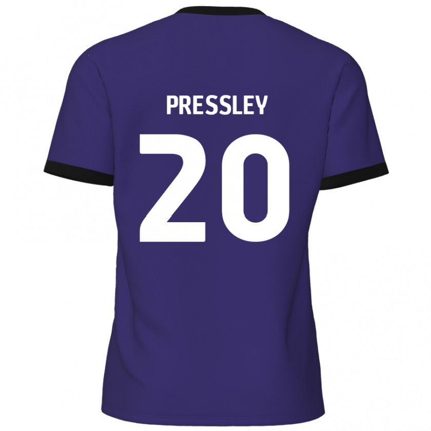 Kandiny Hombre Camiseta Aaron Pressley #20 Púrpura 2ª Equipación 2024/25 La Camisa Chile