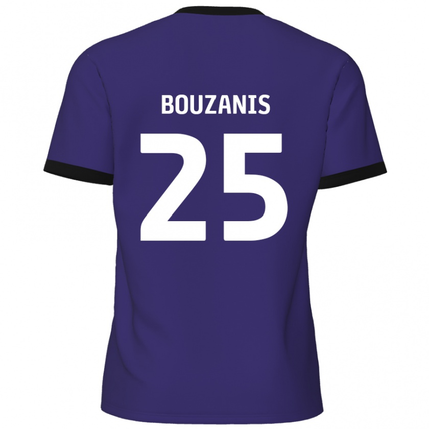 Kandiny Hombre Camiseta Dean Bouzanis #25 Púrpura 2ª Equipación 2024/25 La Camisa Chile