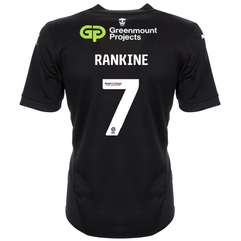 Kandiny Hombre Camiseta Dion Rankine #7 Negro 2ª Equipación 2024/25 La Camisa Chile