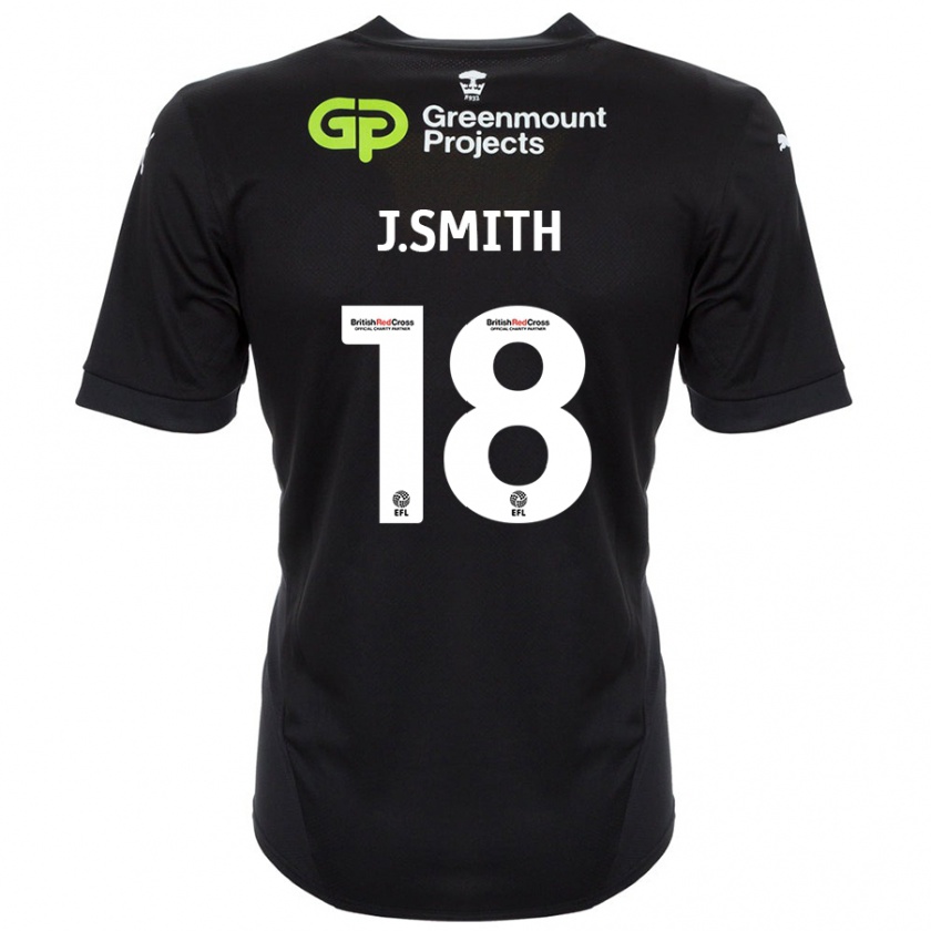 Kandiny Hombre Camiseta Jonny Smith #18 Negro 2ª Equipación 2024/25 La Camisa Chile