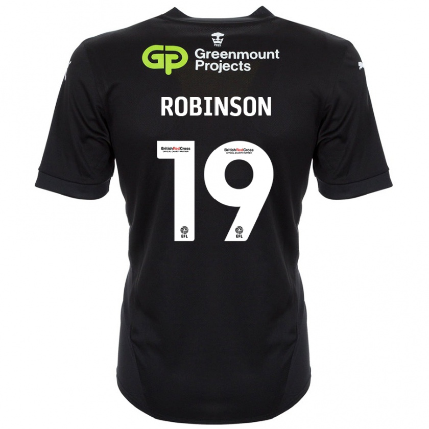 Kandiny Hombre Camiseta Luke Robinson #19 Negro 2ª Equipación 2024/25 La Camisa Chile