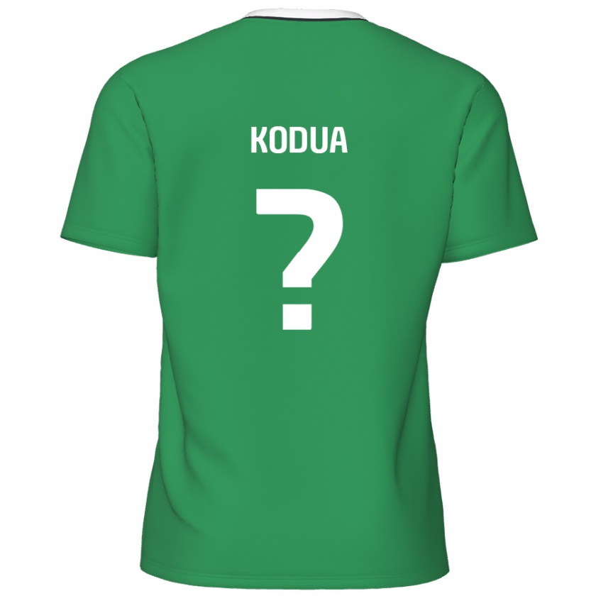 Kandiny Hombre Camiseta Gideon Kodua #0 Verde Rayas Blancas 2ª Equipación 2024/25 La Camisa Chile