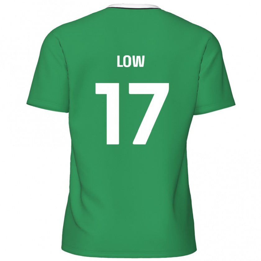 Kandiny Hombre Camiseta Joe Low #17 Verde Rayas Blancas 2ª Equipación 2024/25 La Camisa Chile