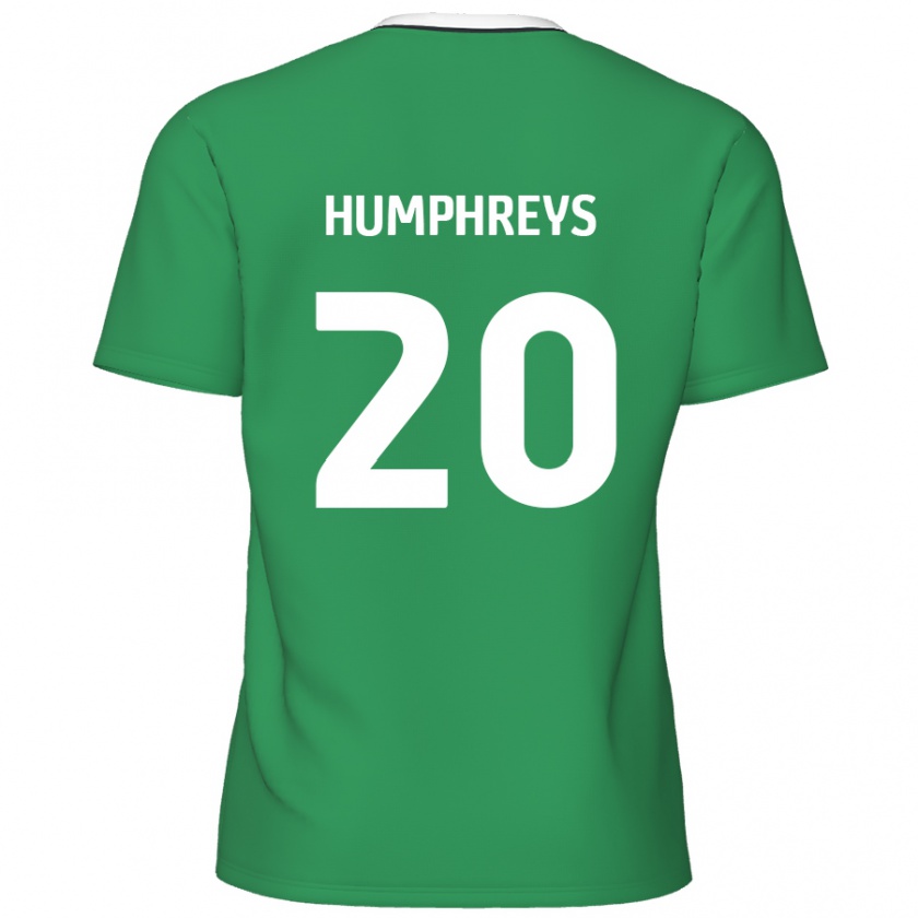 Kandiny Hombre Camiseta Cameron Humphreys #20 Verde Rayas Blancas 2ª Equipación 2024/25 La Camisa Chile