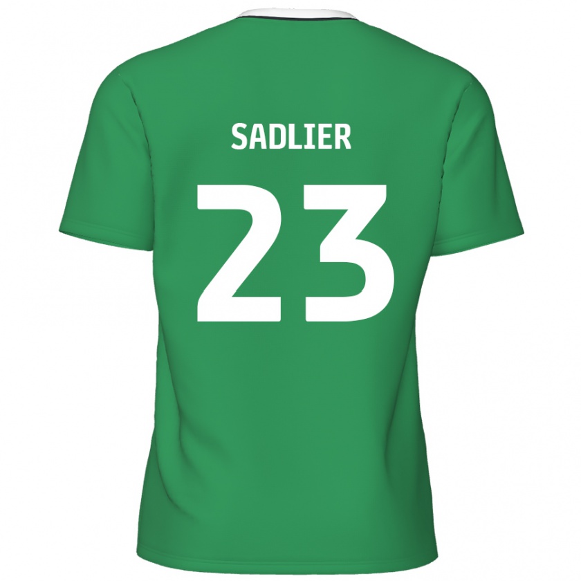 Kandiny Hombre Camiseta Kieran Sadlier #23 Verde Rayas Blancas 2ª Equipación 2024/25 La Camisa Chile