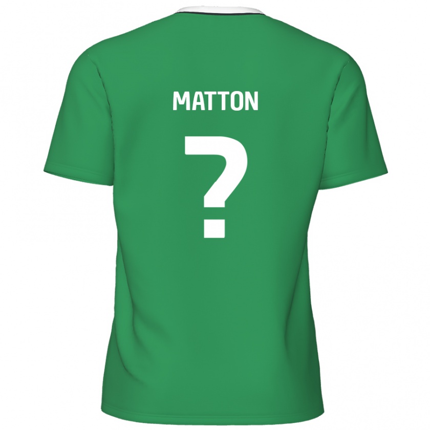 Kandiny Hombre Camiseta Jack Matton #0 Verde Rayas Blancas 2ª Equipación 2024/25 La Camisa Chile