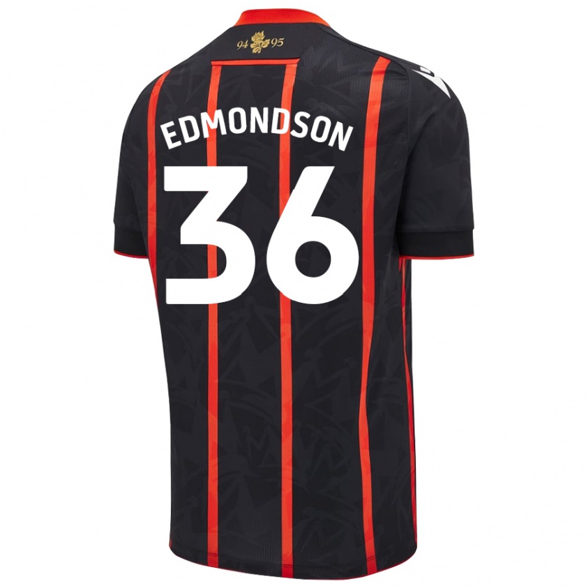 Kandiny Hombre Camiseta James Edmondson #36 Negro Rojo 2ª Equipación 2024/25 La Camisa Chile