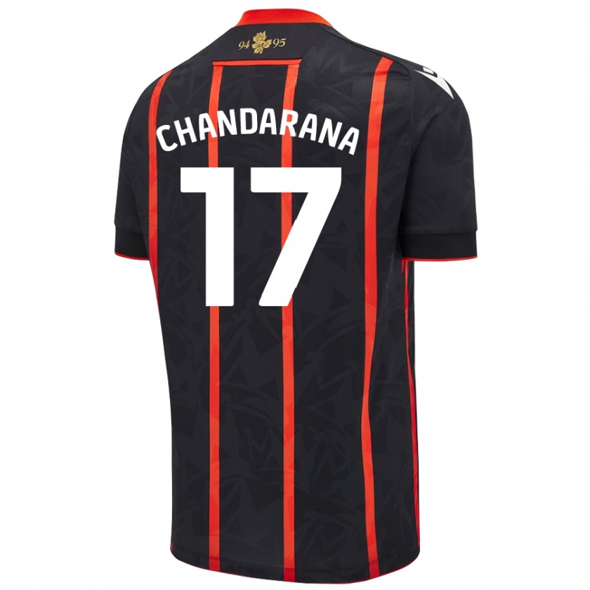 Kandiny Hombre Camiseta Millie Chandarana #17 Negro Rojo 2ª Equipación 2024/25 La Camisa Chile