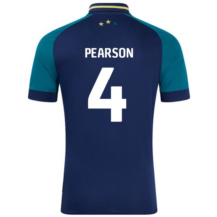 Kandiny Hombre Camiseta Matty Pearson #4 Azul Marino Verde Oscuro 2ª Equipación 2024/25 La Camisa Chile