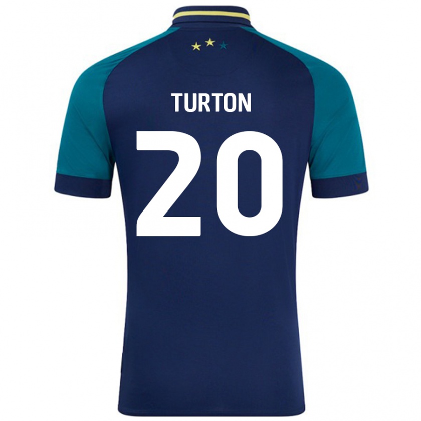 Kandiny Hombre Camiseta Ollie Turton #20 Azul Marino Verde Oscuro 2ª Equipación 2024/25 La Camisa Chile