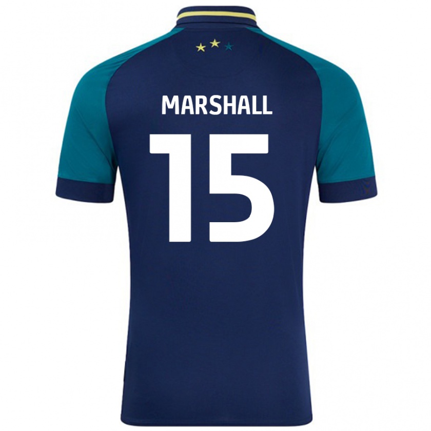 Kandiny Hombre Camiseta Georgia Marshall #15 Azul Marino Verde Oscuro 2ª Equipación 2024/25 La Camisa Chile