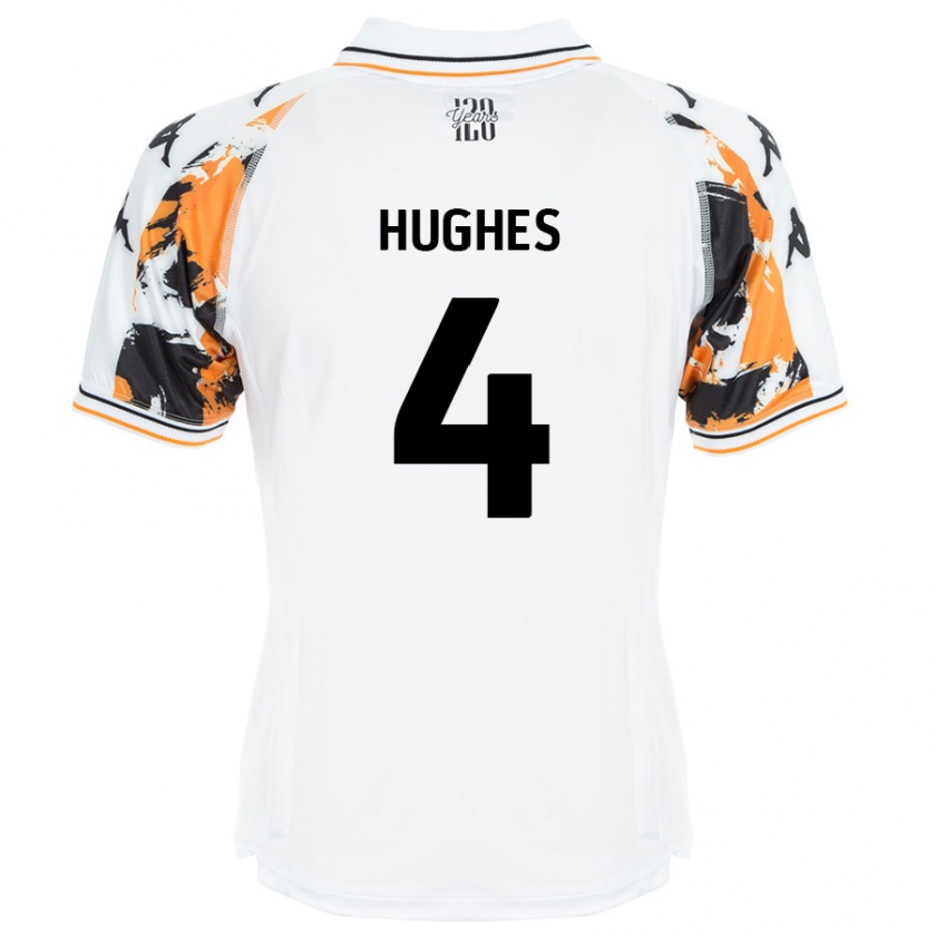 Kandiny Hombre Camiseta Charlie Hughes #4 Blanco 2ª Equipación 2024/25 La Camisa Chile