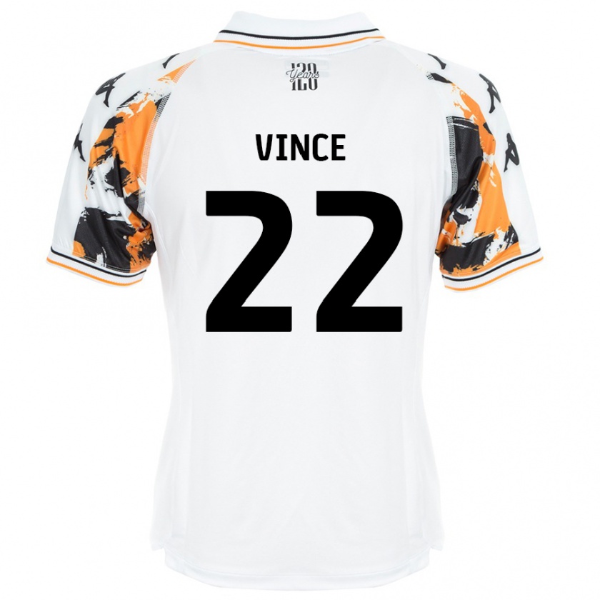 Kandiny Hombre Camiseta Anna Vince #22 Blanco 2ª Equipación 2024/25 La Camisa Chile