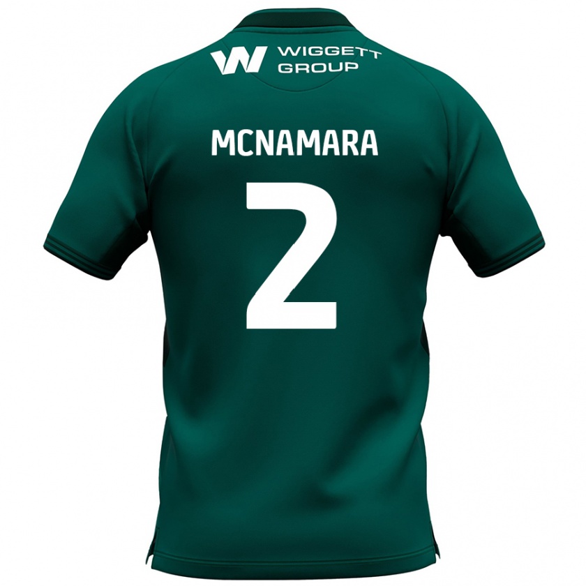 Kandiny Hombre Camiseta Danny Mcnamara #2 Verde 2ª Equipación 2024/25 La Camisa Chile