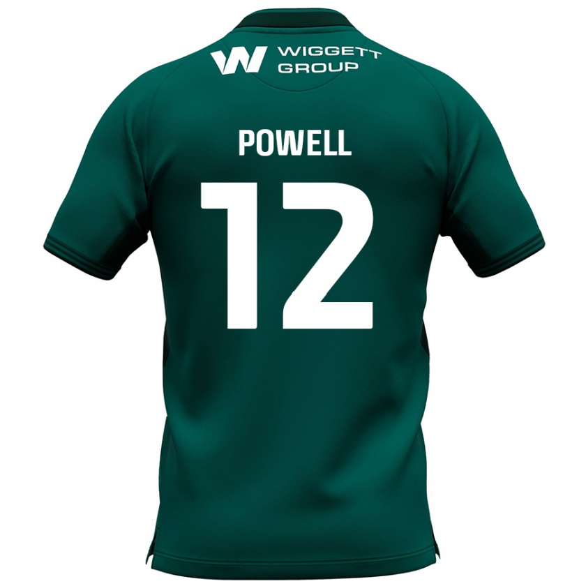 Kandiny Hombre Camiseta Beth Powell #12 Verde 2ª Equipación 2024/25 La Camisa Chile