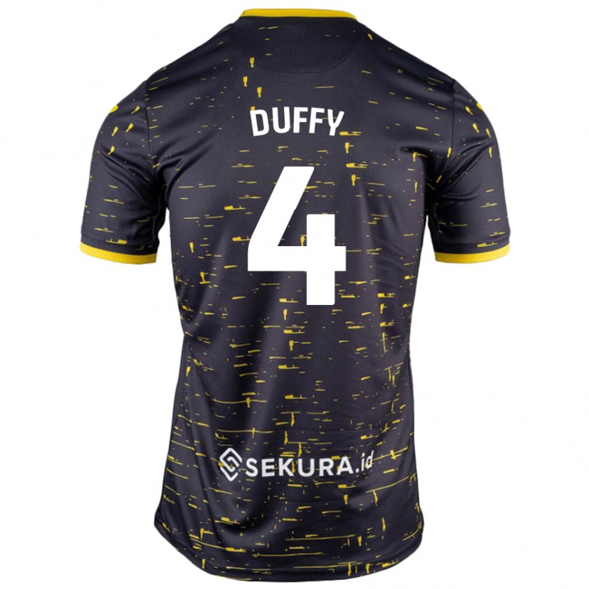 Kandiny Hombre Camiseta Shane Duffy #4 Negro Amarillo 2ª Equipación 2024/25 La Camisa Chile