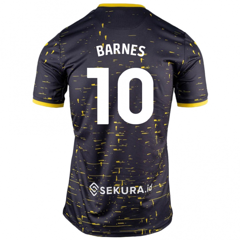 Kandiny Hombre Camiseta Ashley Barnes #10 Negro Amarillo 2ª Equipación 2024/25 La Camisa Chile