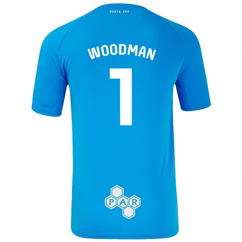 Kandiny Hombre Camiseta Freddie Woodman #1 Azul Cielo 2ª Equipación 2024/25 La Camisa Chile