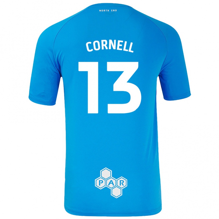 Kandiny Hombre Camiseta David Cornell #13 Azul Cielo 2ª Equipación 2024/25 La Camisa Chile