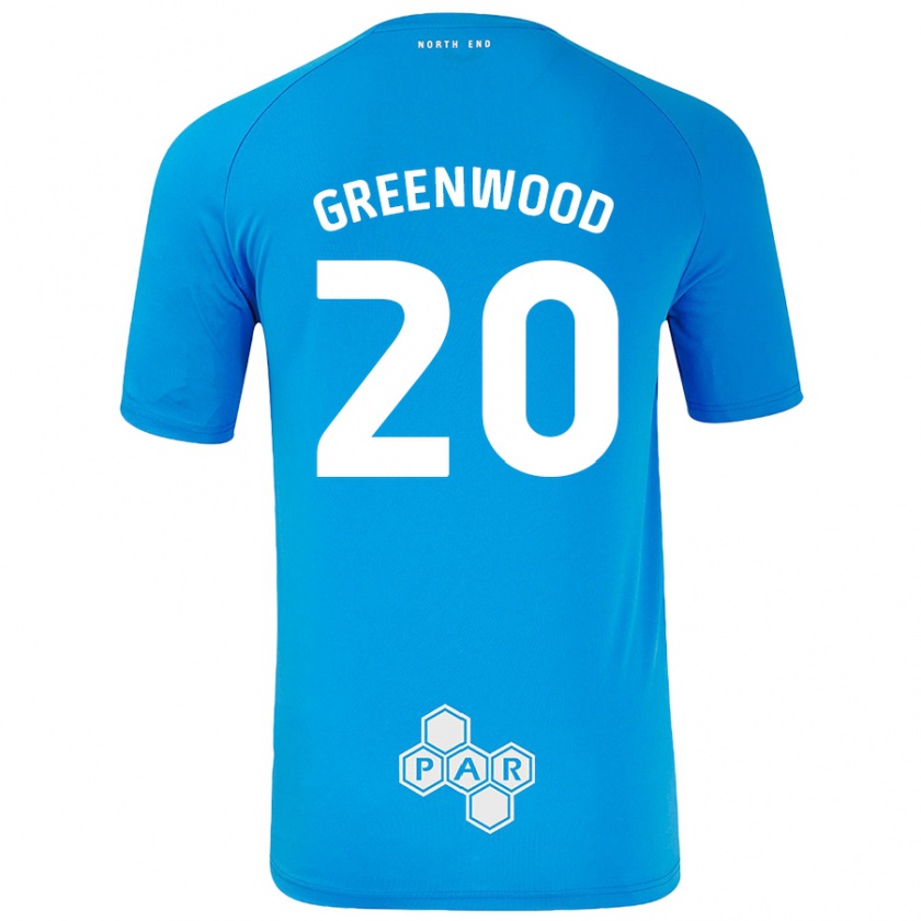 Kandiny Hombre Camiseta Sam Greenwood #20 Azul Cielo 2ª Equipación 2024/25 La Camisa Chile