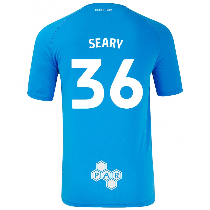 Kandiny Hombre Camiseta Josh Seary #36 Azul Cielo 2ª Equipación 2024/25 La Camisa Chile