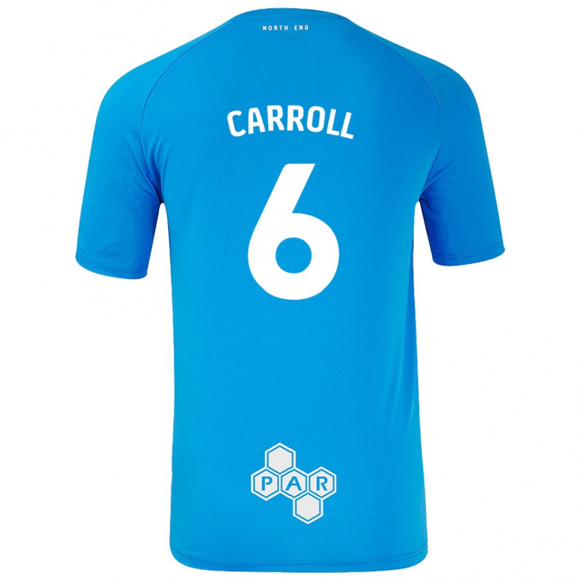 Kandiny Hombre Camiseta Jenna Carroll #6 Azul Cielo 2ª Equipación 2024/25 La Camisa Chile