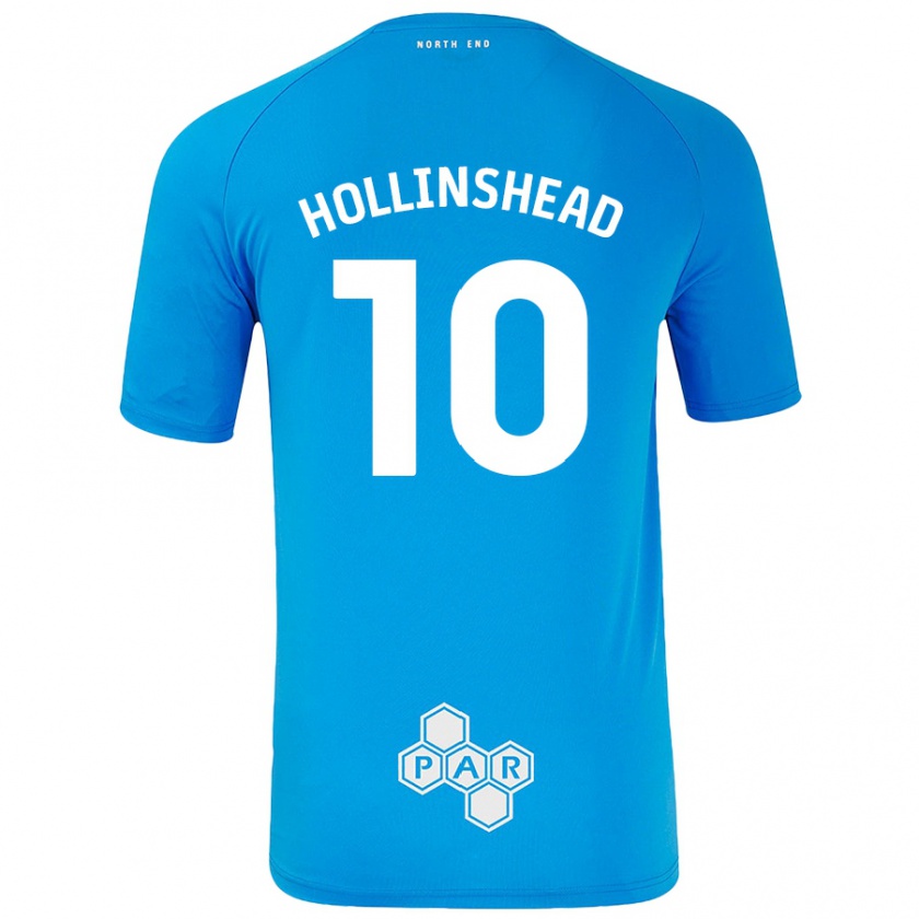 Kandiny Hombre Camiseta Emily Hollinshead #10 Azul Cielo 2ª Equipación 2024/25 La Camisa Chile