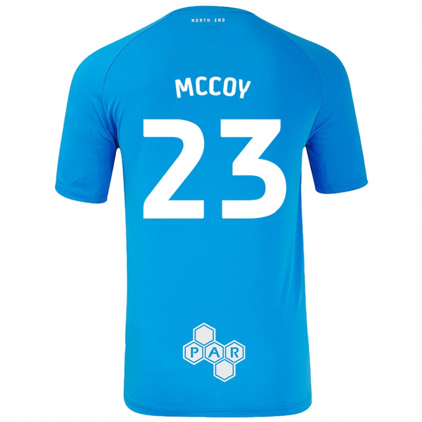 Kandiny Hombre Camiseta Faye Mccoy #23 Azul Cielo 2ª Equipación 2024/25 La Camisa Chile