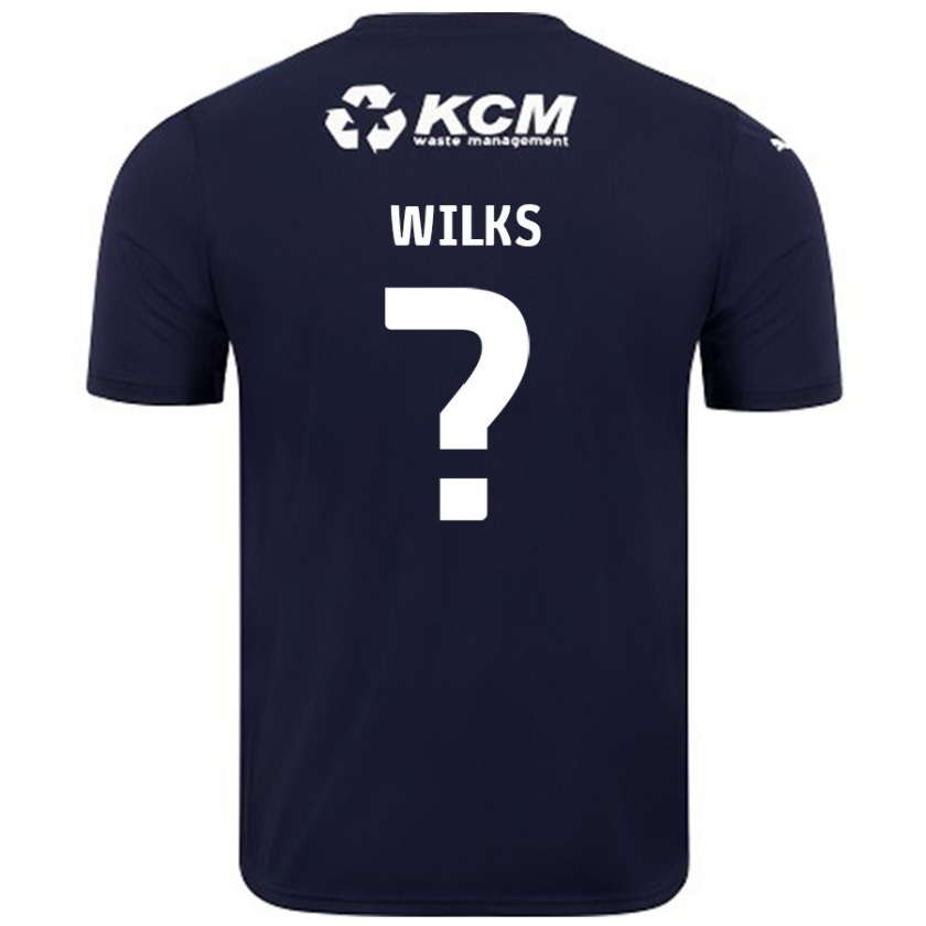 Kandiny Hombre Camiseta Mallik Wilks #0 Azul Marino 2ª Equipación 2024/25 La Camisa Chile