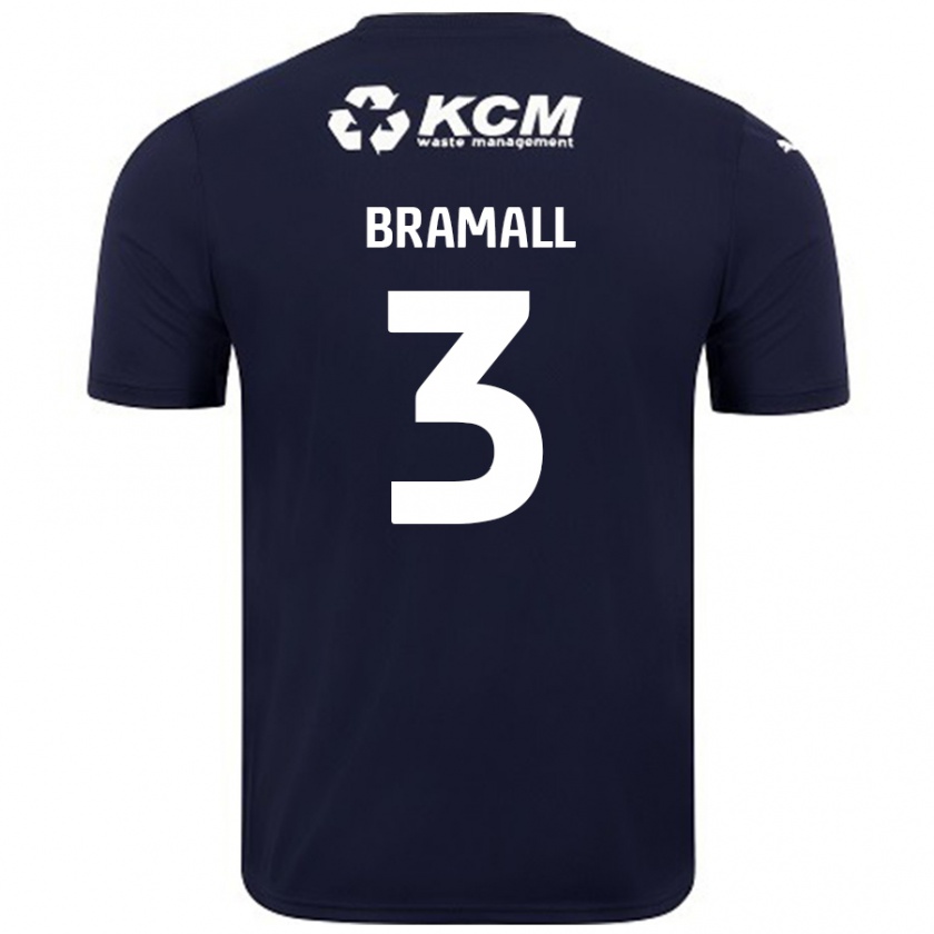 Kandiny Hombre Camiseta Cohen Bramall #3 Azul Marino 2ª Equipación 2024/25 La Camisa Chile