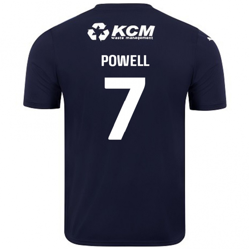 Kandiny Hombre Camiseta Joe Powell #7 Azul Marino 2ª Equipación 2024/25 La Camisa Chile