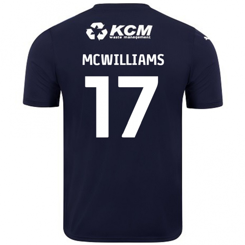 Kandiny Hombre Camiseta Shaun Mcwilliams #17 Azul Marino 2ª Equipación 2024/25 La Camisa Chile