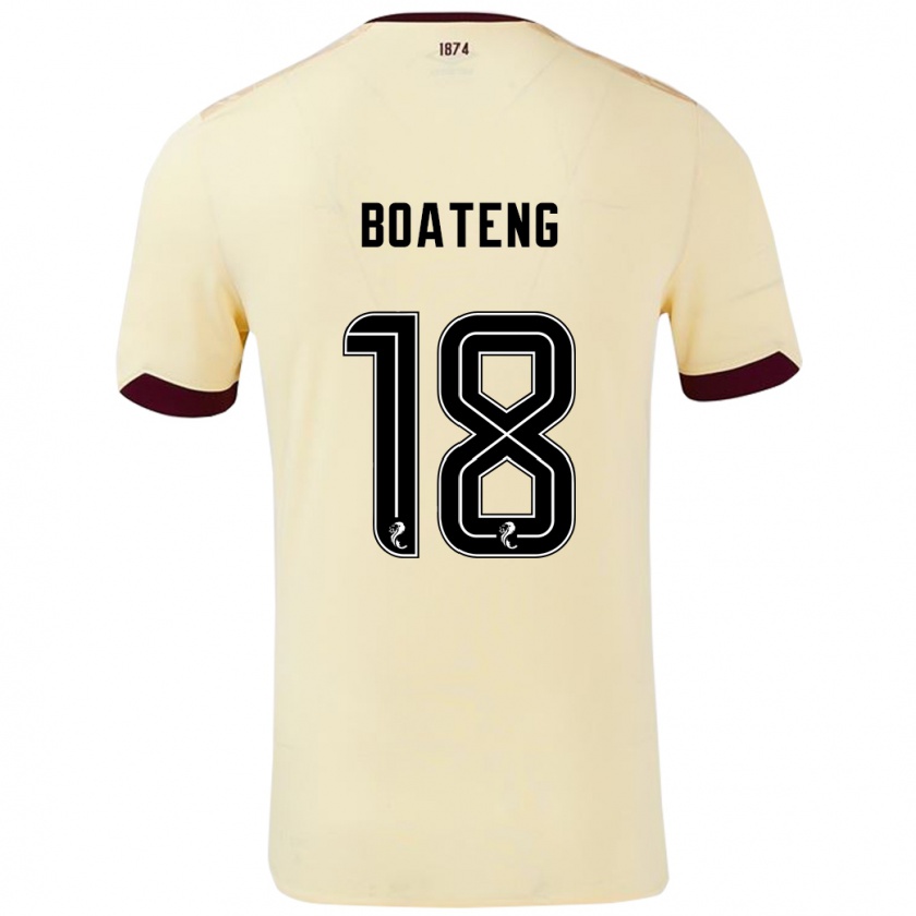 Kandiny Hombre Camiseta Malachi Boateng #18 Crema Burdeos 2ª Equipación 2024/25 La Camisa Chile