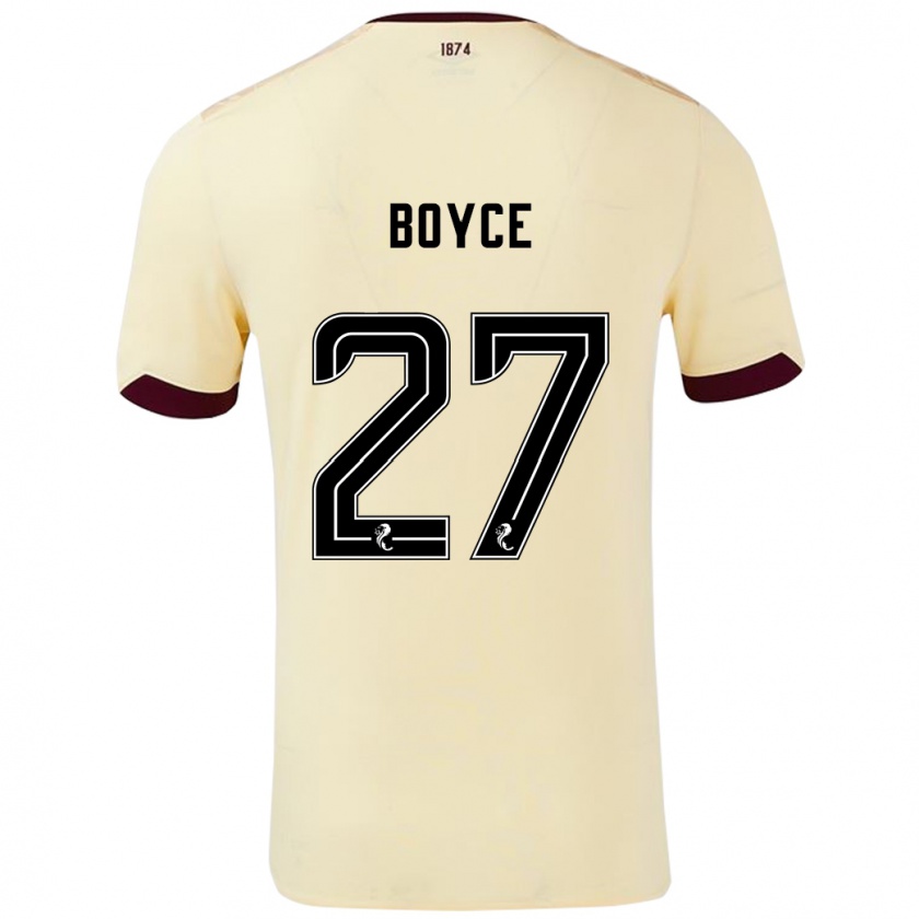 Kandiny Hombre Camiseta Liam Boyce #27 Crema Burdeos 2ª Equipación 2024/25 La Camisa Chile