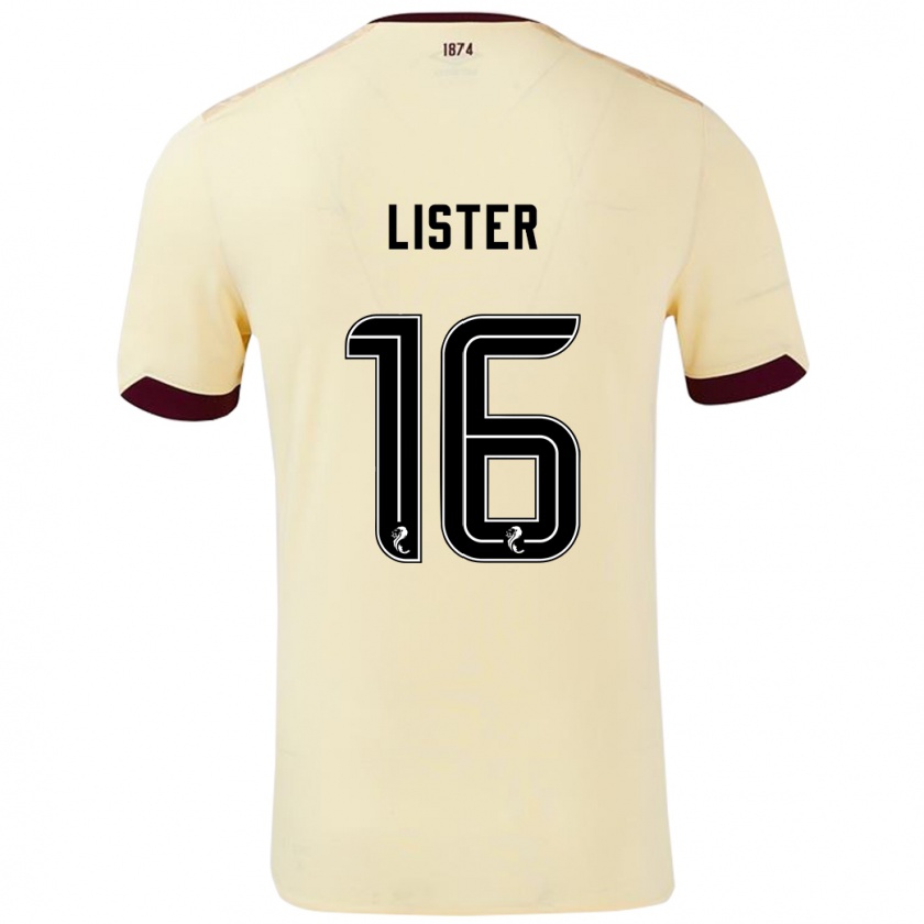 Kandiny Hombre Camiseta Henry Lister #16 Crema Burdeos 2ª Equipación 2024/25 La Camisa Chile