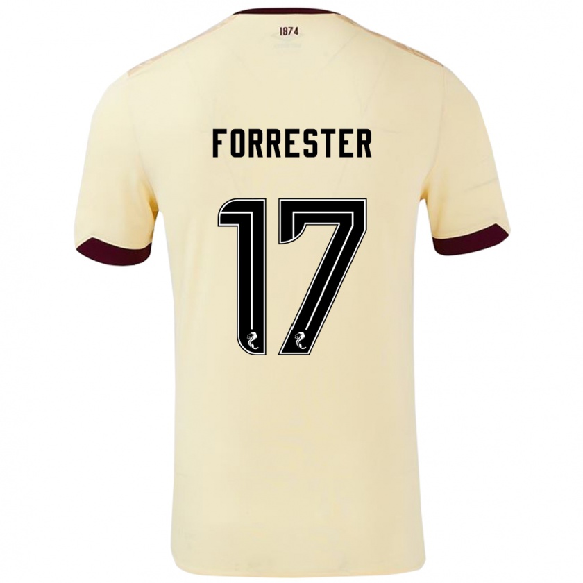 Kandiny Hombre Camiseta Adam Forrester #17 Crema Burdeos 2ª Equipación 2024/25 La Camisa Chile