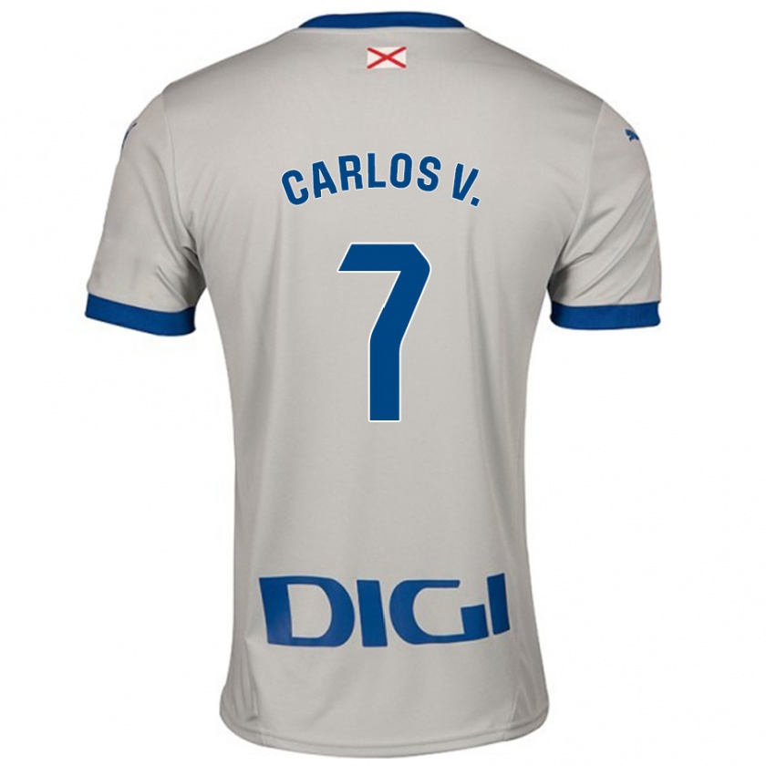 Kandiny Hombre Camiseta Carlos Vicente #7 Gris Claro 2ª Equipación 2024/25 La Camisa Chile