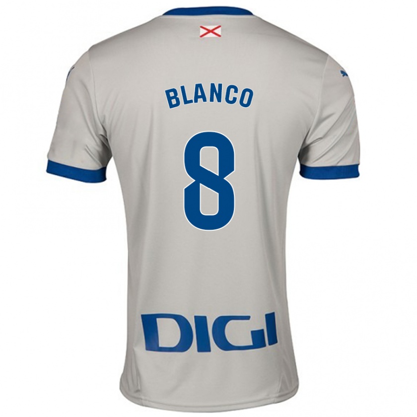 Kandiny Hombre Camiseta Antonio Blanco #8 Gris Claro 2ª Equipación 2024/25 La Camisa Chile