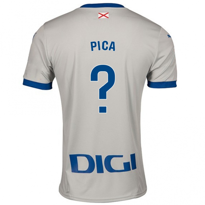 Kandiny Hombre Camiseta Adrián Pica #0 Gris Claro 2ª Equipación 2024/25 La Camisa Chile