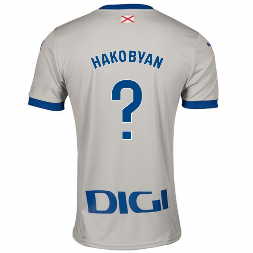 Kandiny Hombre Camiseta Andranik Hakobyan #0 Gris Claro 2ª Equipación 2024/25 La Camisa Chile