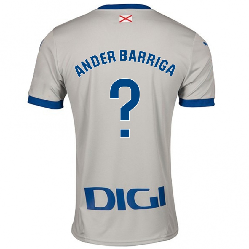 Kandiny Hombre Camiseta Jon Ander Barriga #0 Gris Claro 2ª Equipación 2024/25 La Camisa Chile