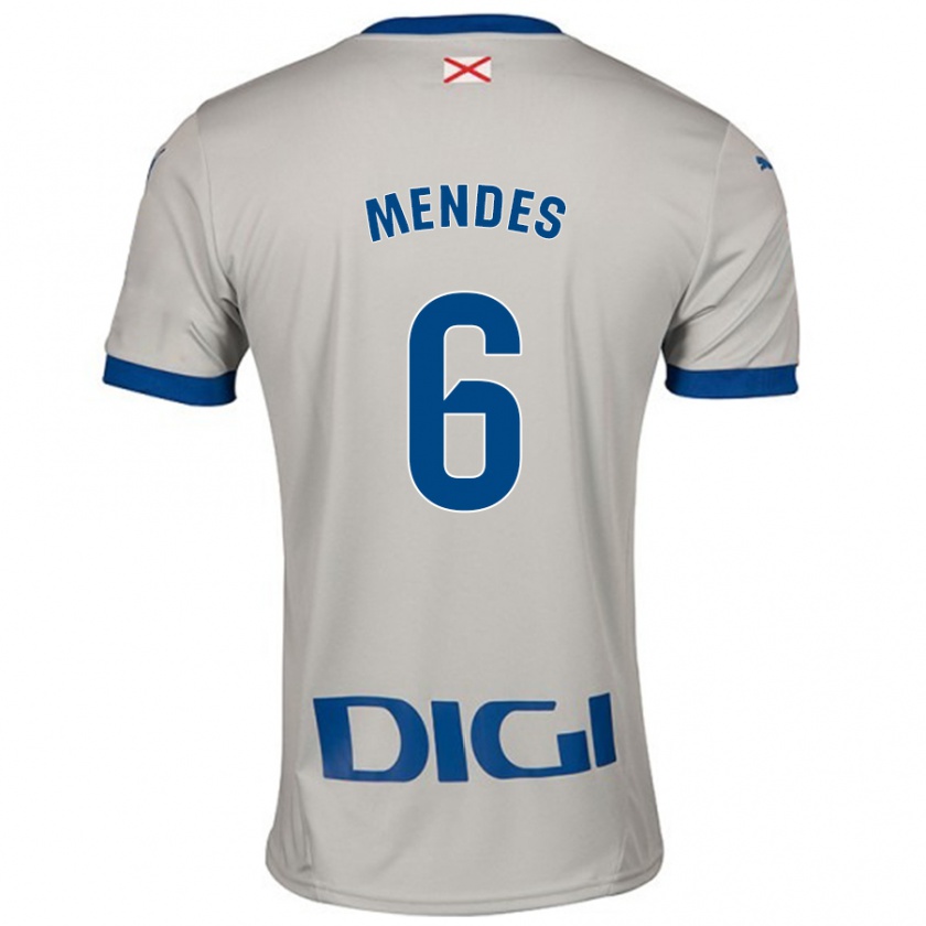 Kandiny Hombre Camiseta Tomás Mendes #6 Gris Claro 2ª Equipación 2024/25 La Camisa Chile