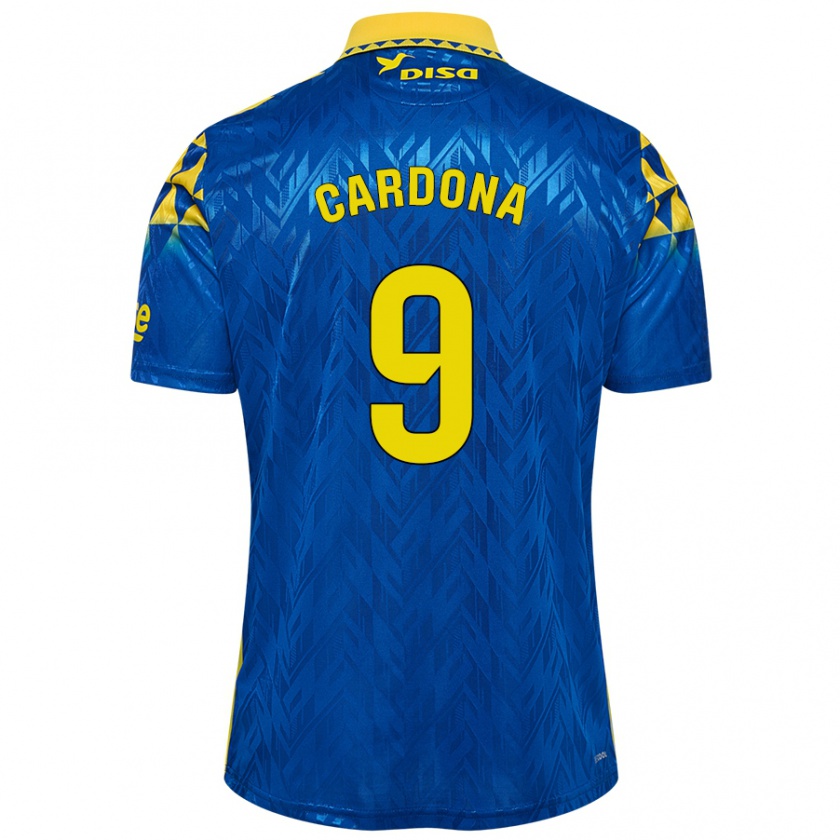 Kandiny Hombre Camiseta Marc Cardona #9 Azul Amarillo 2ª Equipación 2024/25 La Camisa Chile