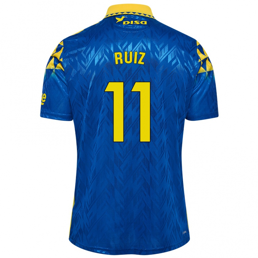 Kandiny Hombre Camiseta Sergio Ruiz #11 Azul Amarillo 2ª Equipación 2024/25 La Camisa Chile