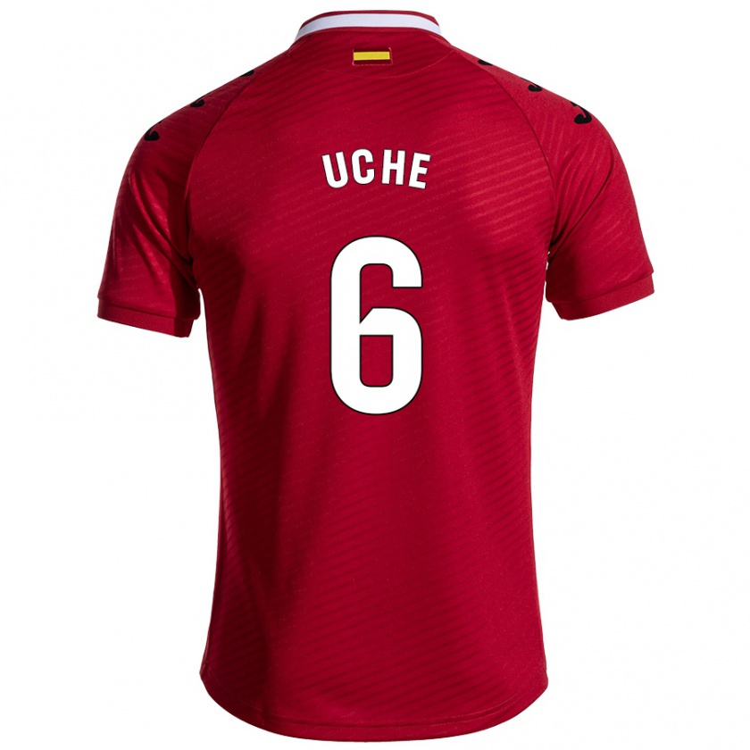 Kandiny Hombre Camiseta Chrisantus Uche #6 Rojo Oscuro 2ª Equipación 2024/25 La Camisa Chile